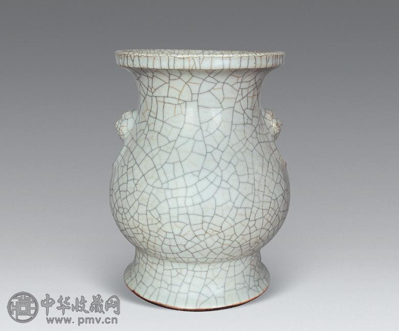 清雍正 哥釉双耳尊 清雍正 哥釉双耳尊