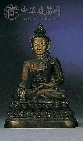 清乾隆 局部鎏金铜释迦牟尼佛