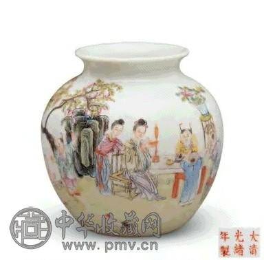 清光绪 粉彩孩童仕女纹石榴尊