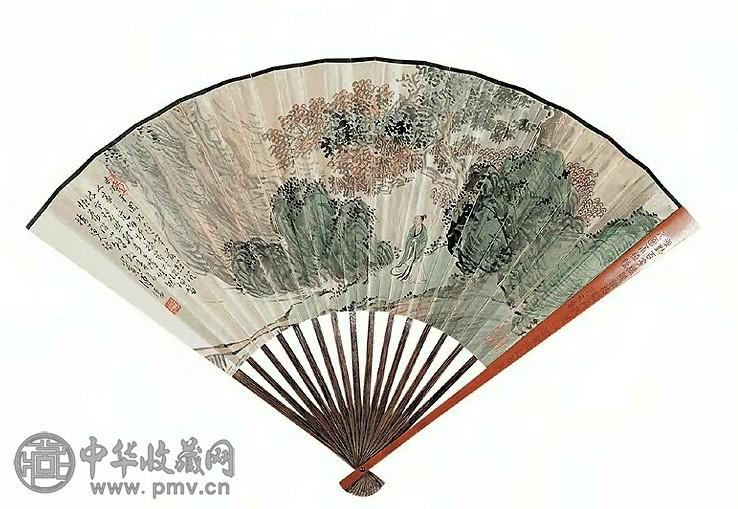 近现代 溥儒 秋山独行 成扇