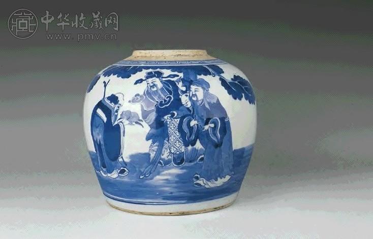 清中期 青花三星罐