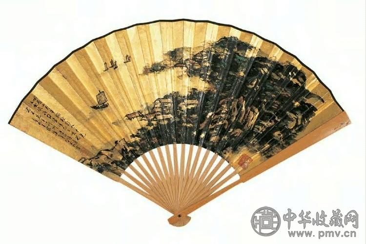 王康乐 山水、书法 成扇 王康乐 山水、书法 成扇