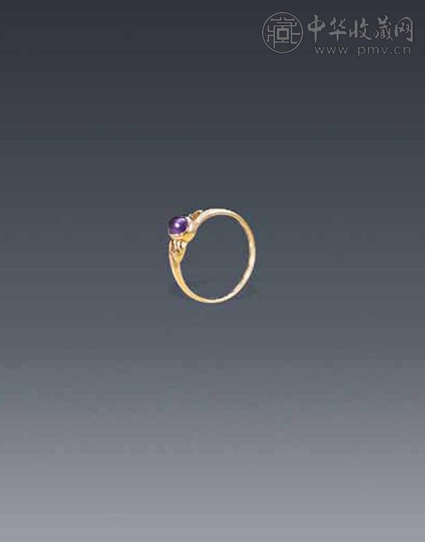 18K黄金镶紫晶戒指