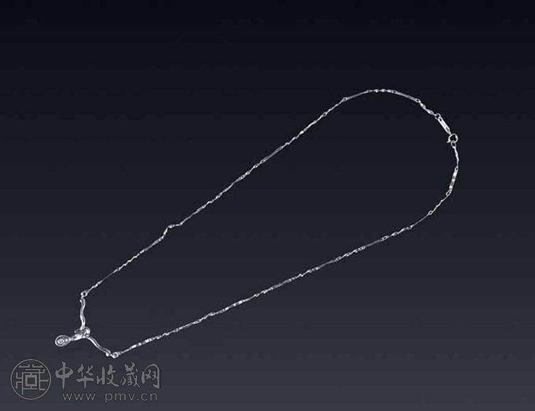 18K白金镶钻链牌