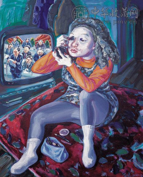 陈曦 2000年 晚间新闻 布面 油画