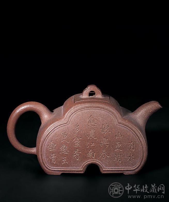 民国 路子瑜制山水诗文紫砂壶