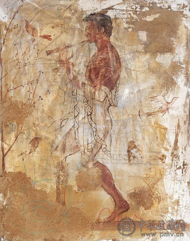 毛栗子 无题 布面综合材料