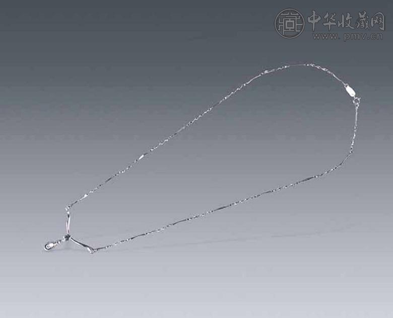 18K白金镶钻链牌