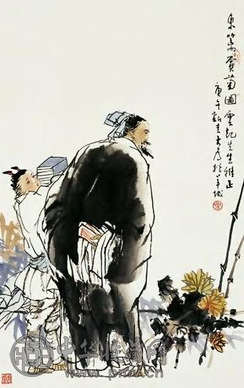 刘大为 近现代 赏菊图 镜心