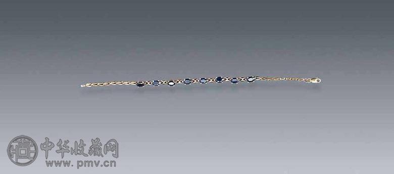 18K黄金镶蓝宝石手链
