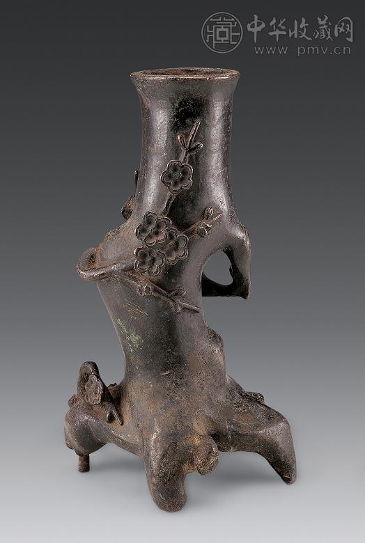 明 铜梅花纹花插