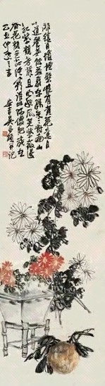 吴昌硕 花卉 立轴 设色纸本