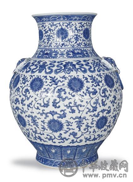 清光绪 青花缠枝莲托八宝铺首尊