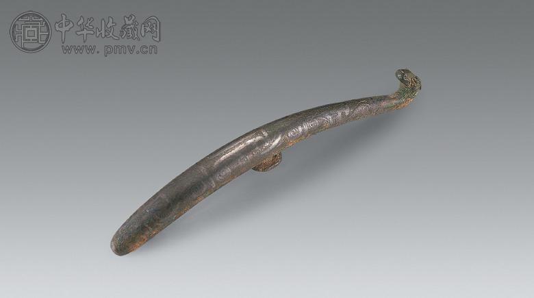 汉 铜错金银龙钩