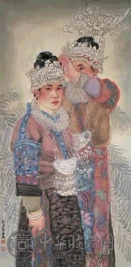 刘泉义 苗女 镜心 设色纸本