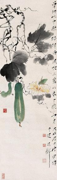 唐云 1947年作 丝瓜 立轴