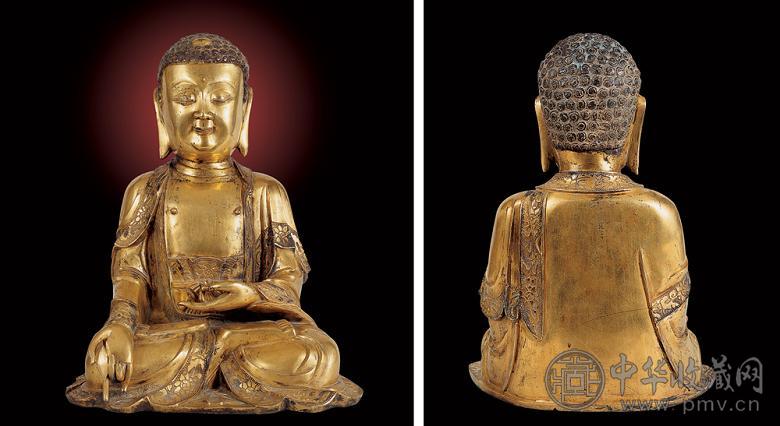 宋 铜鎏金药师佛坐像