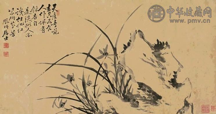 方邦俊 兰石图 轴 水墨纸本