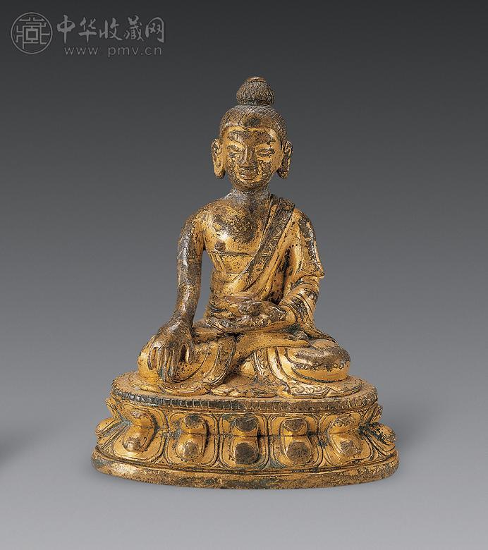 十七世纪 铜鎏金药师佛像
