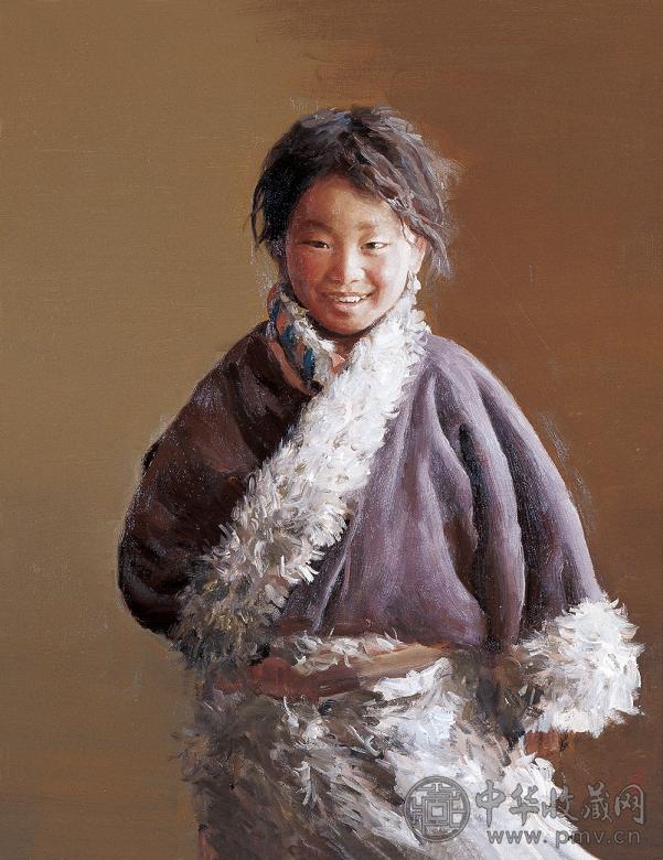 徐唯辛 小藏女 布面油画