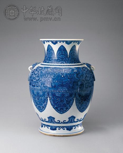 清康熙 青花饕餮纹铺首耳大尊