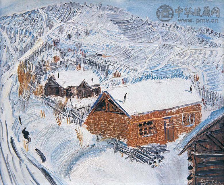 赵开坤 雪景 布面油画