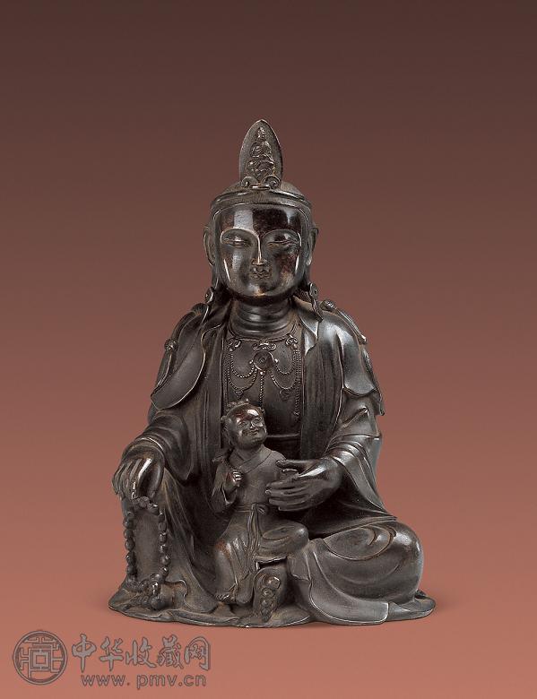 清 铜送子观音坐像