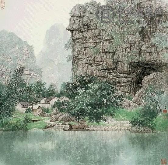 宋涤 漓江山水 镜心 设色纸本