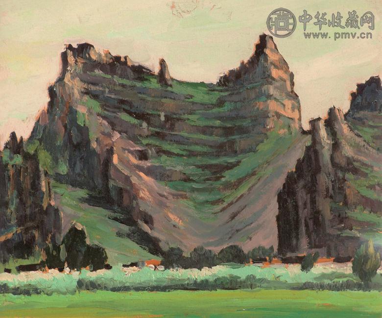 涂克 清凉山 布面油画