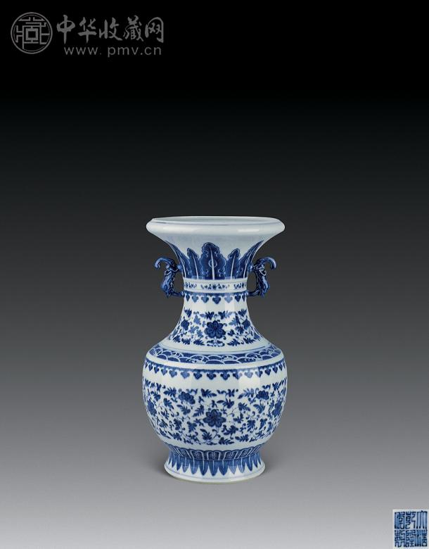 清乾隆 青花缠枝纹洗口尊 清乾隆 青花缠枝纹洗口尊