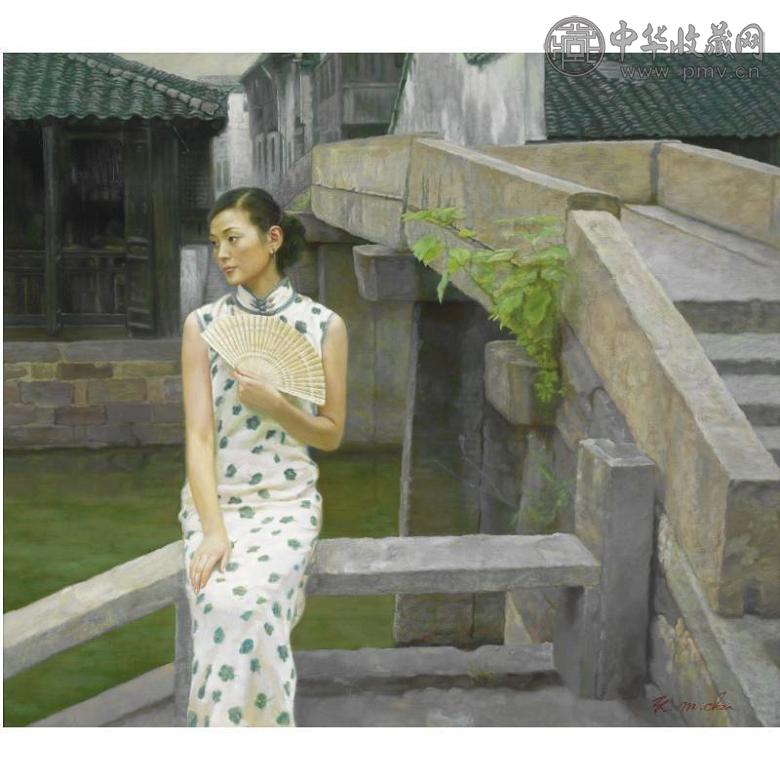 陈逸鸣 2005年作 苏州石桥 油画画布