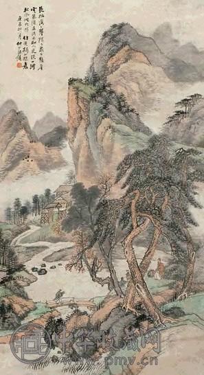 汪琨 1940年作 黄鹤山樵笔意 立轴 设色纸本