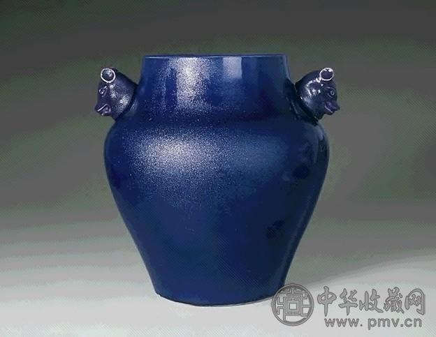 清康熙 茄皮紫兽耳尊