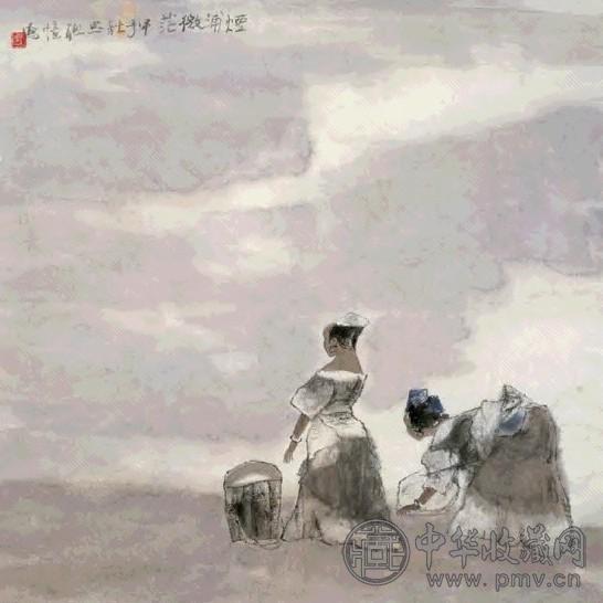 周思聪 1984年作 烟浦微茫 镜心 设色纸本