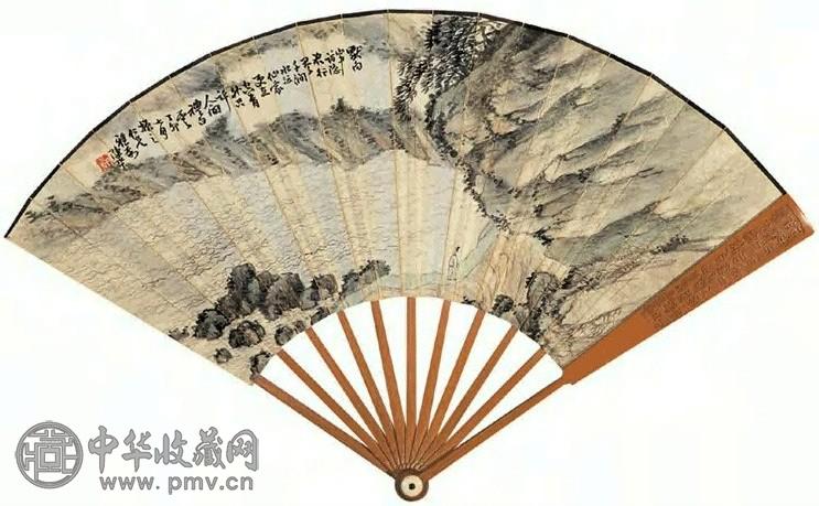 近现代 陈半丁 访仙图 扇面