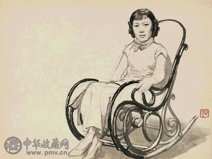 徐悲鸿 1936年 孙多慈肖像 纸上 素描