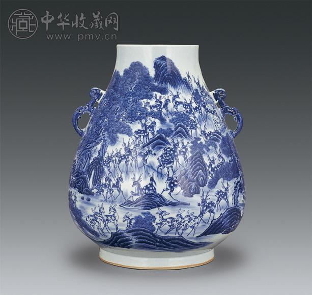 清晚期 青花百鹿尊