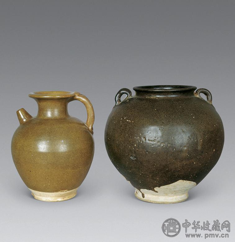 唐 茶叶末釉执壶 双耳罐(2件)