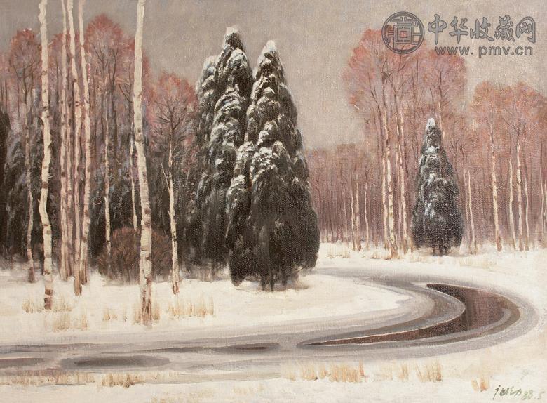 广廷渤 长白山的雪 布面油画