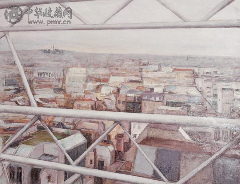 杨凯 蓬皮杜文化中心的上空 布面油画