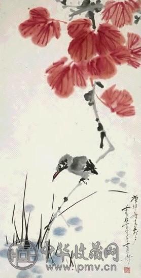 李行百 花鸟 镜心 设色
