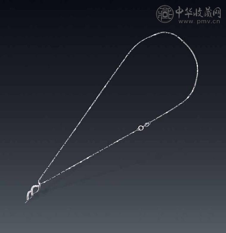 K白金镶钻项链