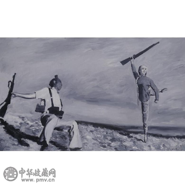 石心宁 2005年作 牺牲 油画画布