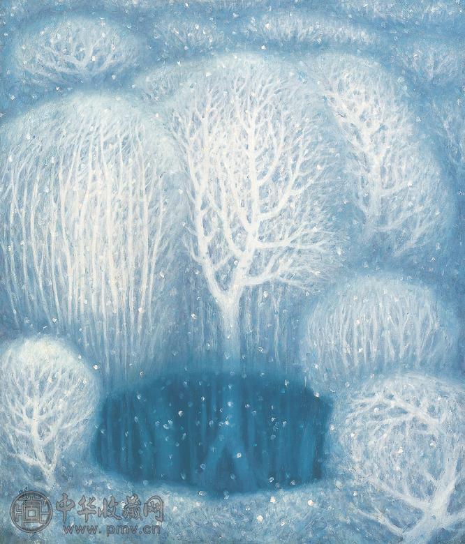 葛鹏仁 雪涛 布面 油画