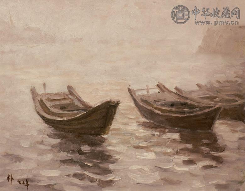 莫朴 雾舟 布面油画