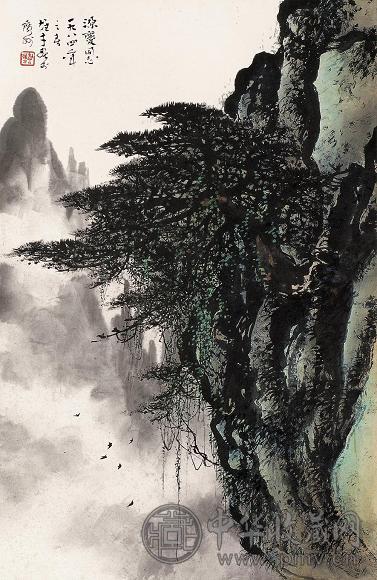 黎雄才 山水 立轴 设色纸本