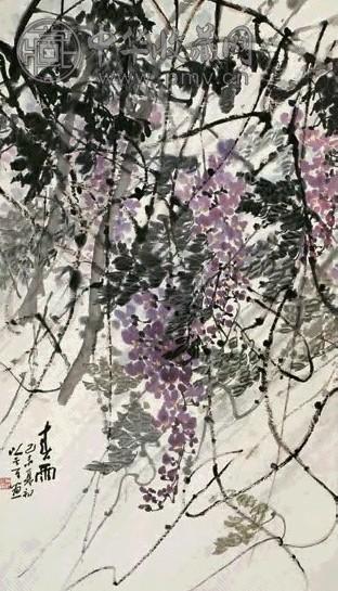 宋吟可 1979年作 春雨图 轴 设色纸本