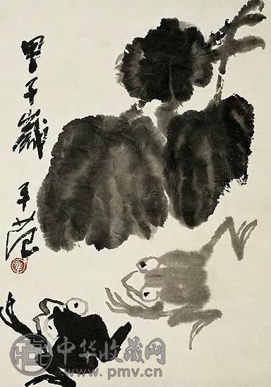 崔子范 当代 青蛙 轴 崔子范 当代 青蛙 轴