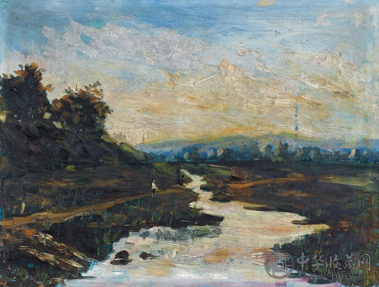 石熙满 晨曦 纸板 油画