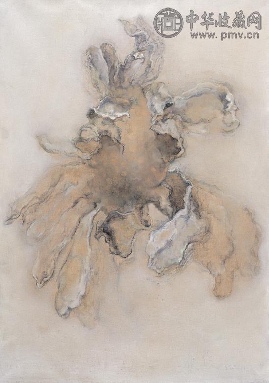 颜皎 2000年作 菊花 布面 油画